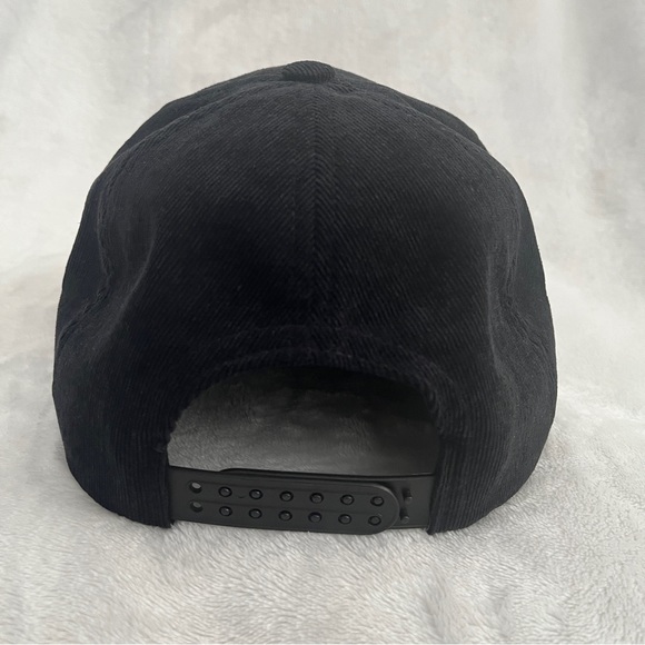 REUBEN OLIVER Corduroy Snap Back Hat Black Unisex - Picture 5 of 10